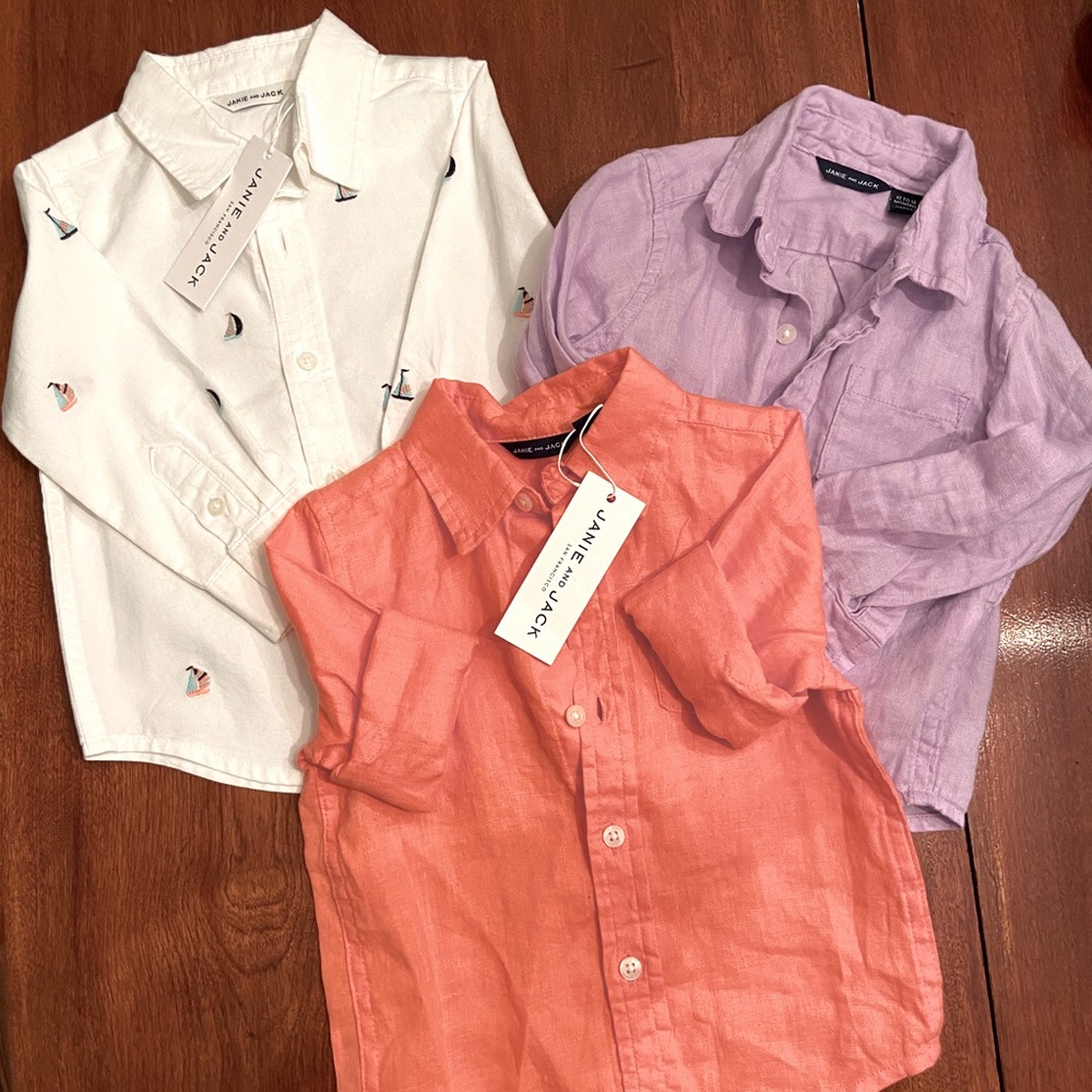 3 Janie and Jack boys button downs